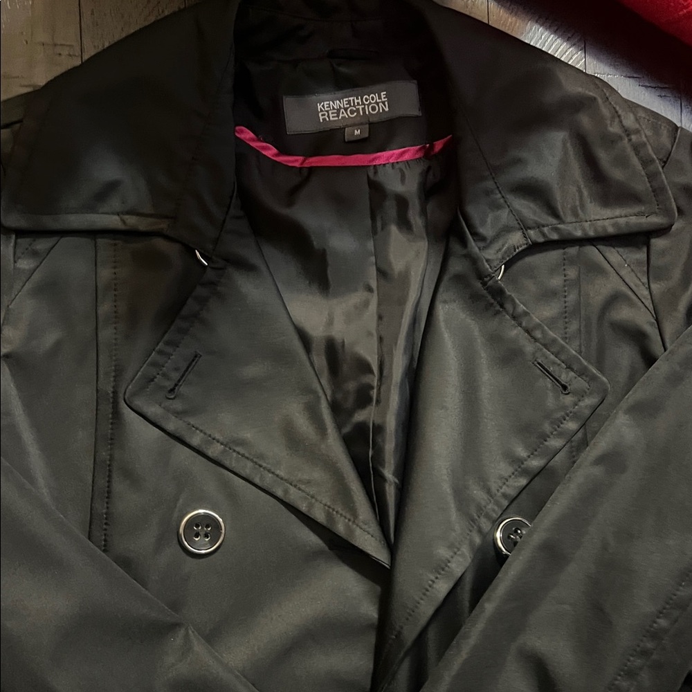 Kenneth Cole Reaction Black Trench Coat